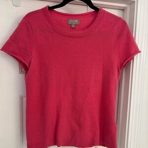 J.Crew Short Sleeve 100% Cashmere Crewneck Top - Pink.  S